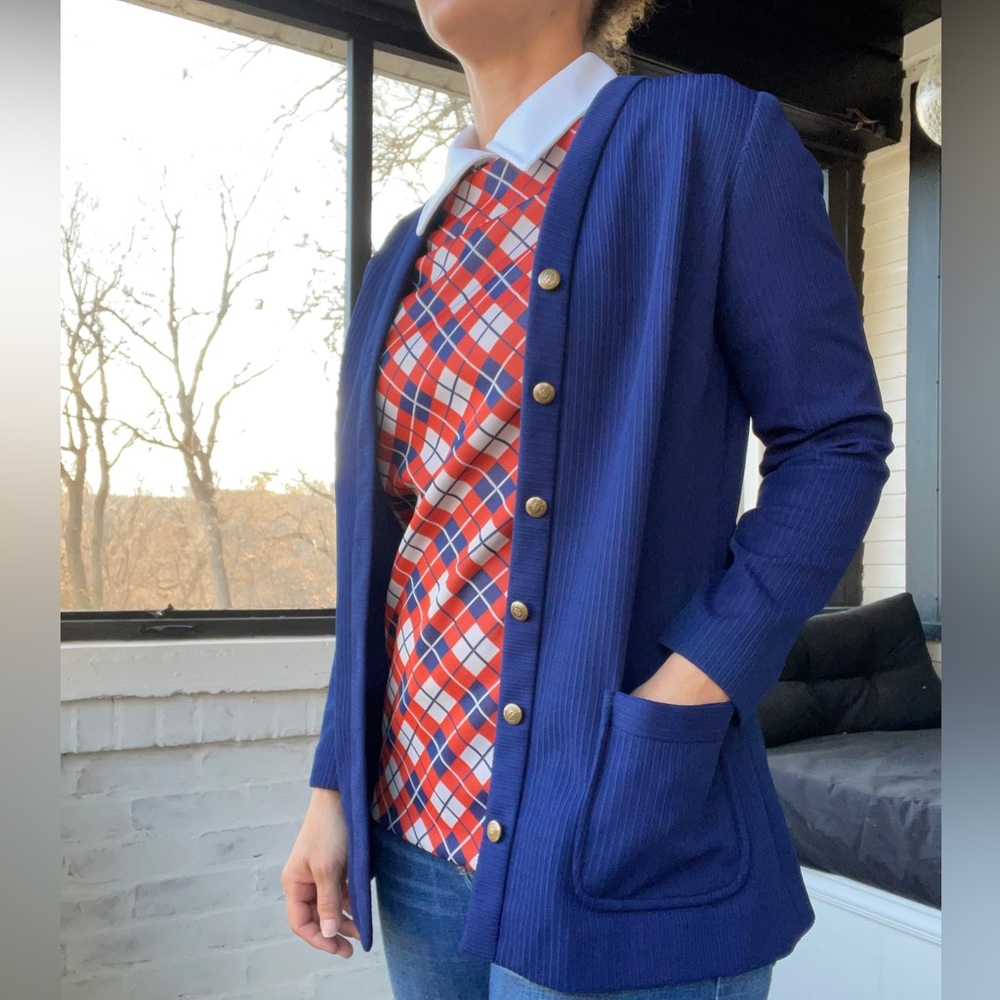Vintage Marty Gutmacher 60s/70s Blue Cardigan